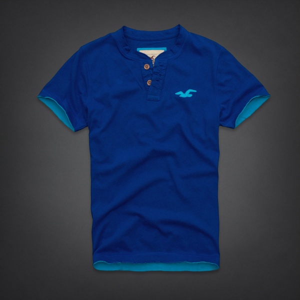 Hollister Hombres Ponte de pie de cuello Corto Remera HCO3920